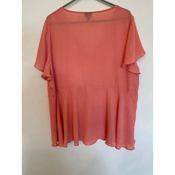 Torrid Flowy Pink Peplum  Polyester Top- Size 3 - Picture 3 of 9